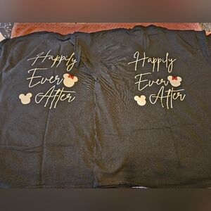 Matching Disney Black 'Happily Ever After' Graphic Tees M and L